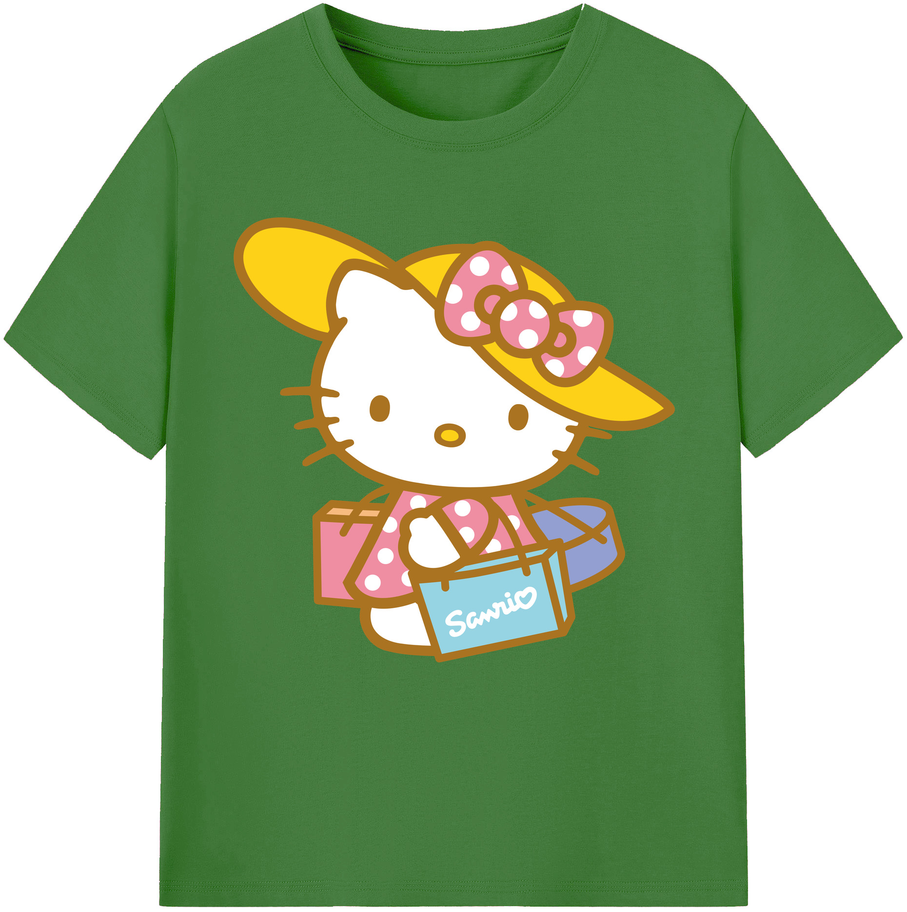 （画像用） Hello Kitty ハローキティ レディースカジュアルプリントTシャツ（綿100％）